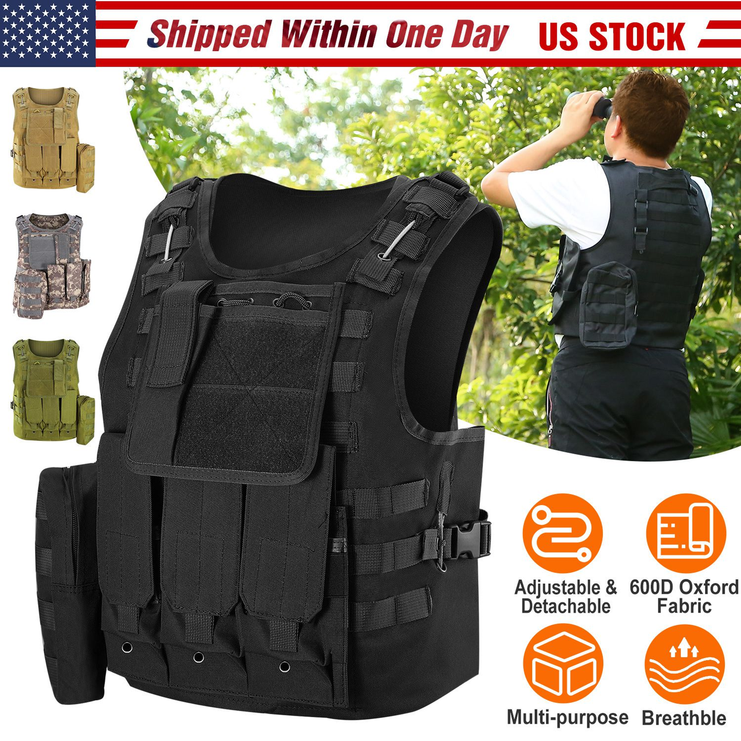 Adult Tactical Vest for Airsoft and Paintball