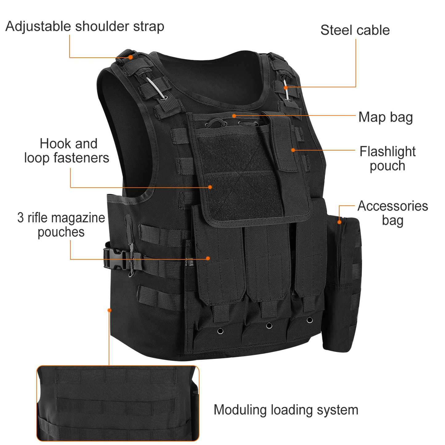 Adult Tactical Vest for Airsoft and Paintball