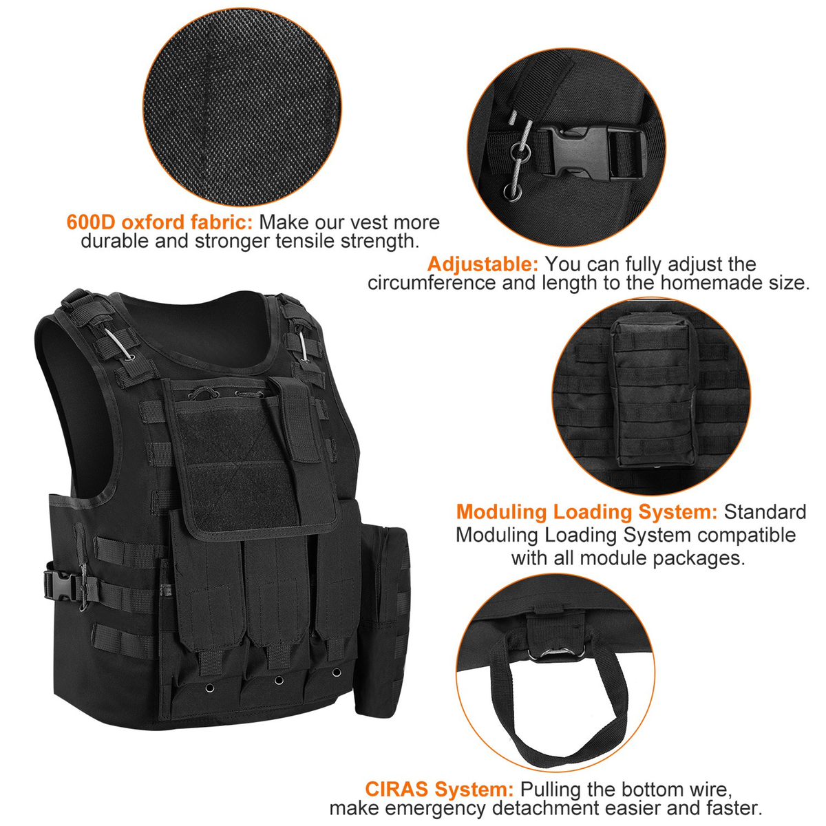 Adult Tactical Vest for Airsoft and Paintball