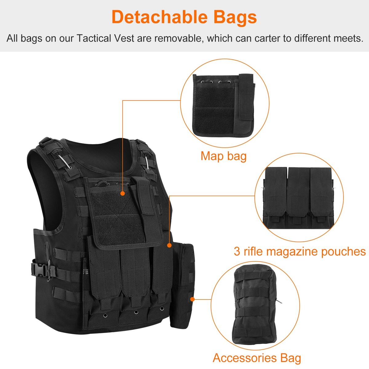 Adult Tactical Vest for Airsoft and Paintball