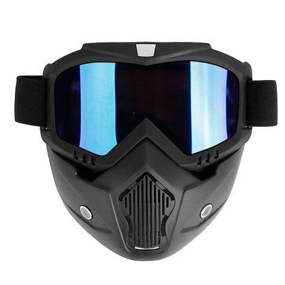 Motorcycle Goggles with Removable Face Mask