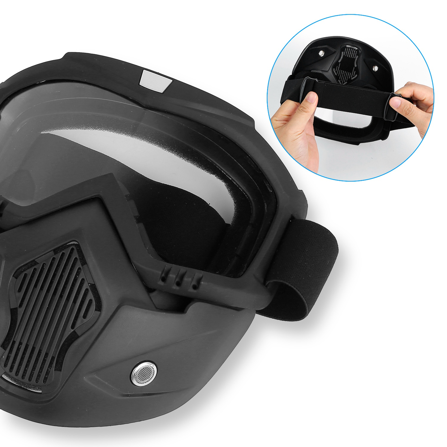 Motorcycle Goggles with Removable Face Mask