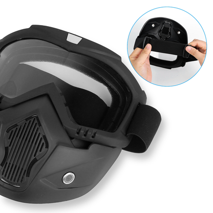 Motorcycle Goggles with Removable Face Mask