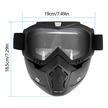 Motorcycle Goggles with Removable Face Mask