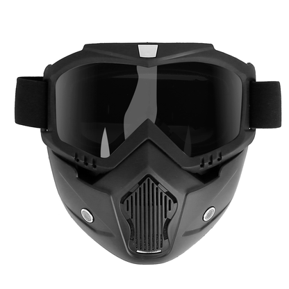 Motorcycle Goggles with Removable Face Mask - Grey