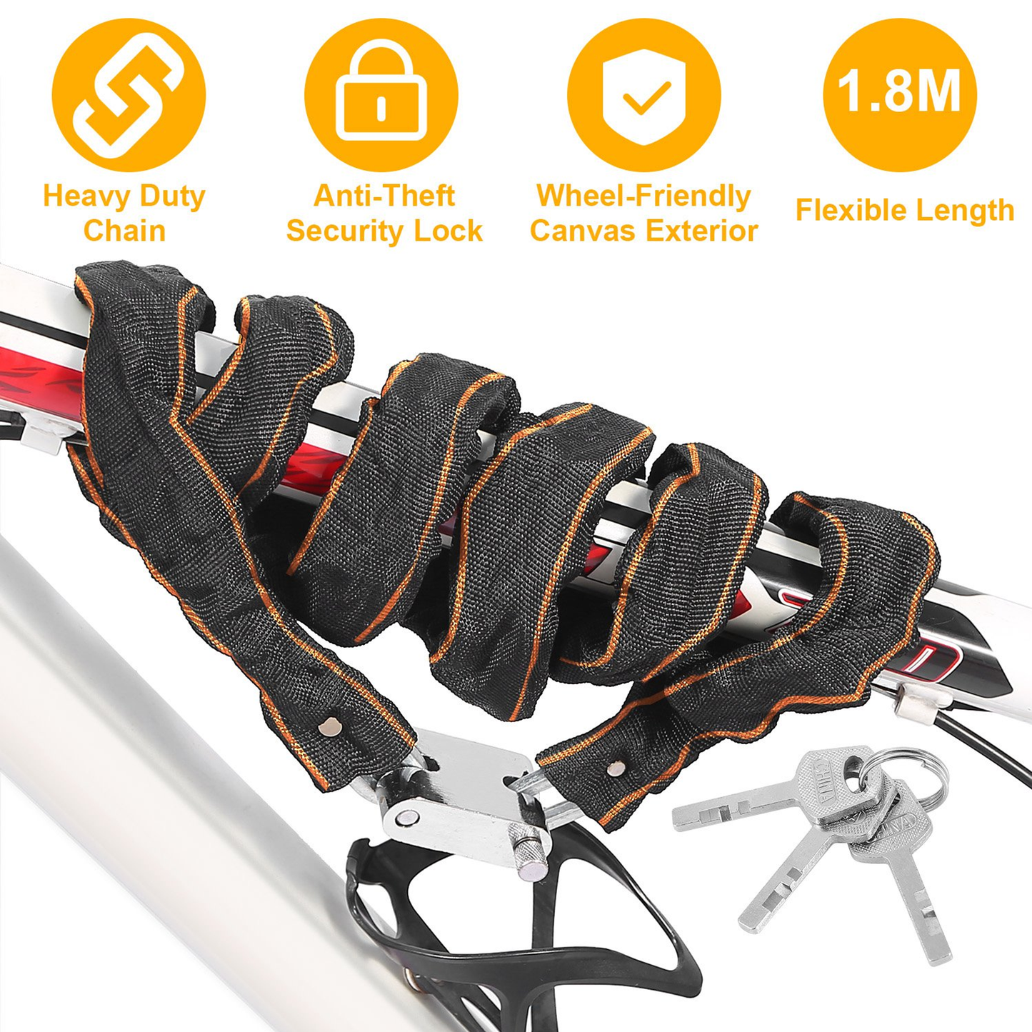 1.8M Heavy-Duty Bike Chain Lock