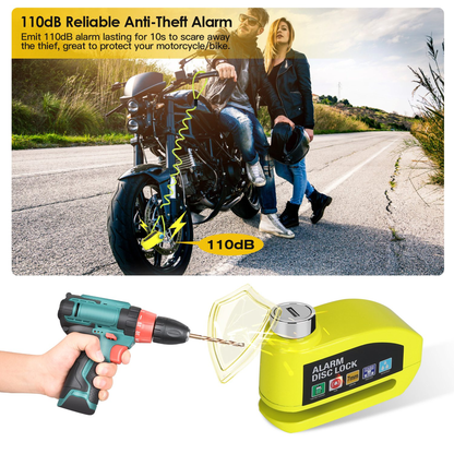 Motorcycle Disc Brake Lock with 110dB Alarm