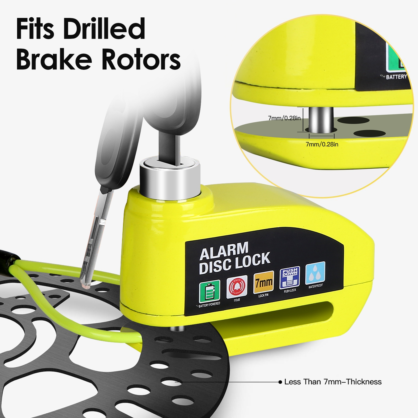 Motorcycle Disc Brake Lock with 110dB Alarm