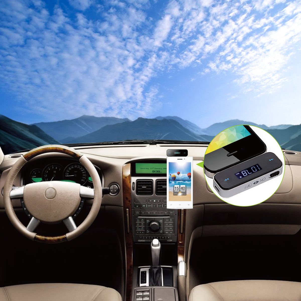 Wireless FM Transmitter for 3.5mm Audio Devices