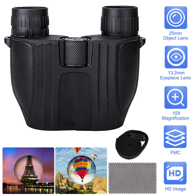 10x25 Zoom Binoculars with Neck Strap, Lightweight
