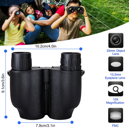 10x25 Zoom Binoculars with Neck Strap, Lightweight