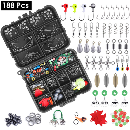 188-Piece Fishing Accessory Tackle Kit