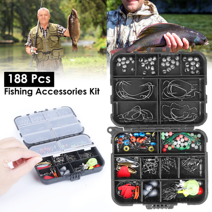188-Piece Fishing Accessory Tackle Kit