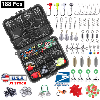 188-Piece Fishing Accessory Tackle Kit