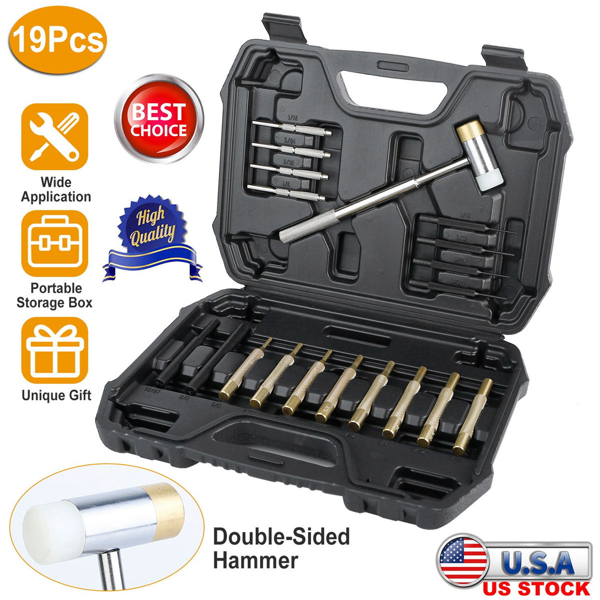 19-Piece Hammer and Punch Set