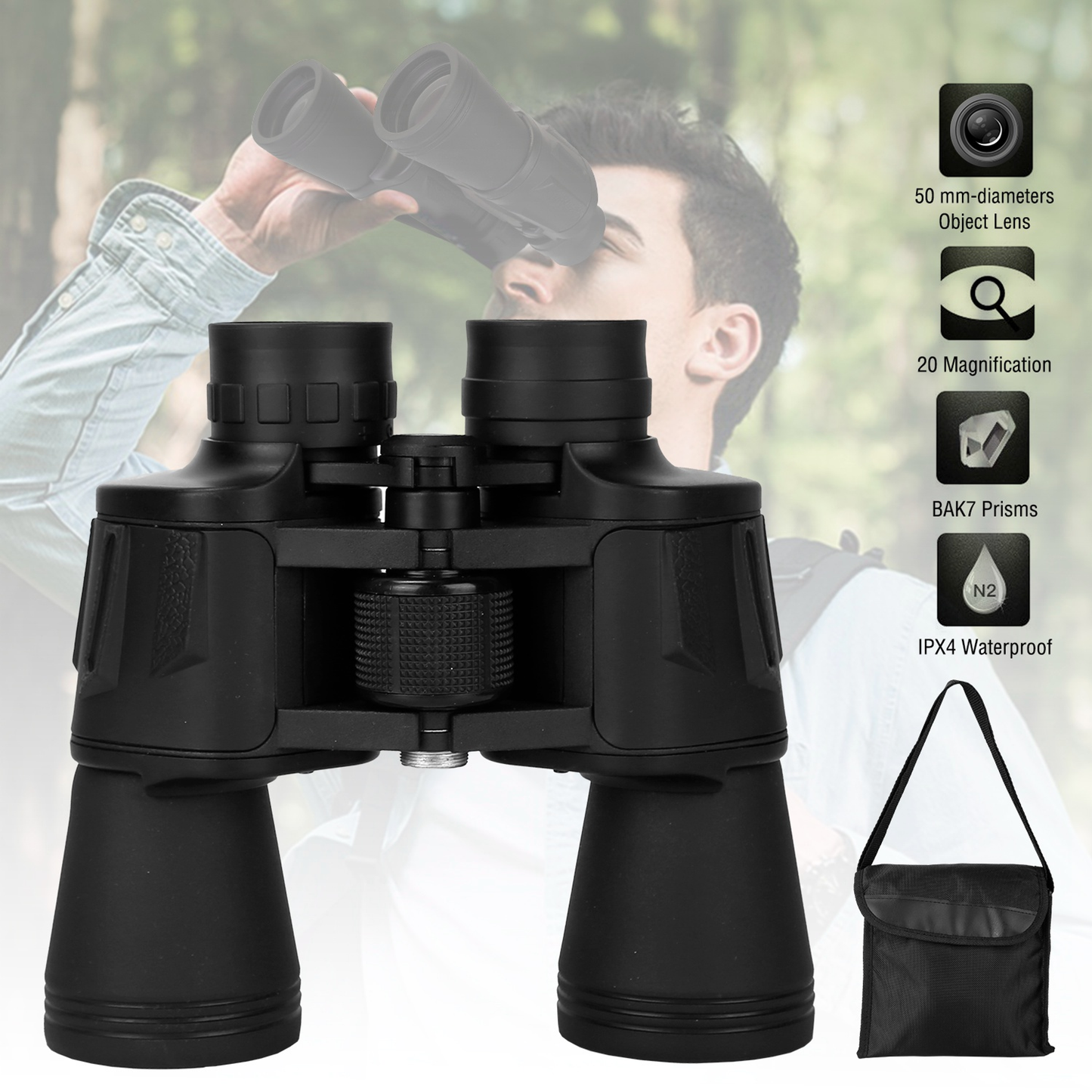 20x50 Binoculars Waterproof High Power
