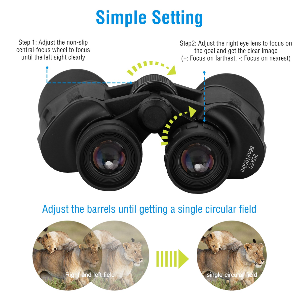 20x50 Binoculars Waterproof High Power