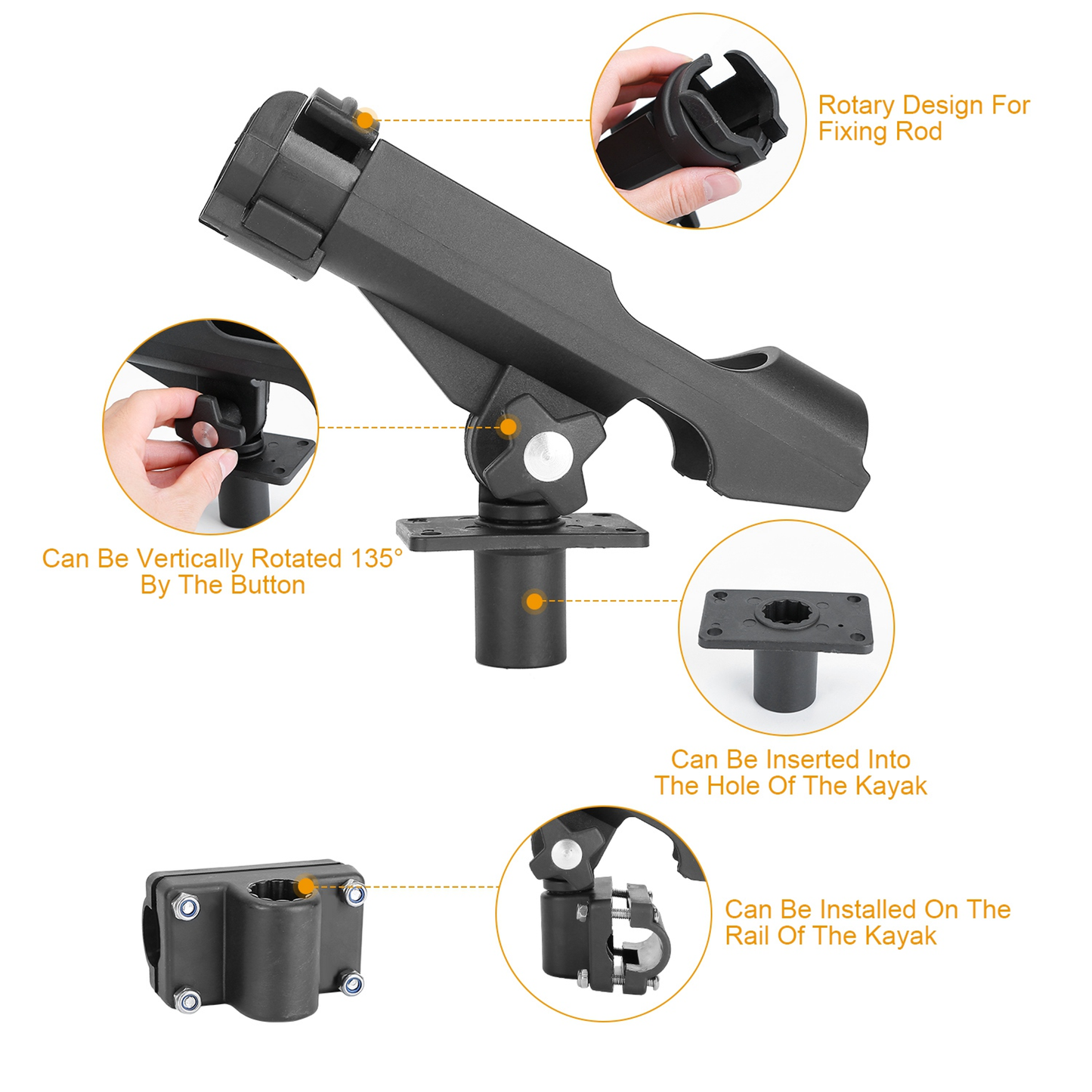 Boat Fishing Rod Holder 360 Rotatable