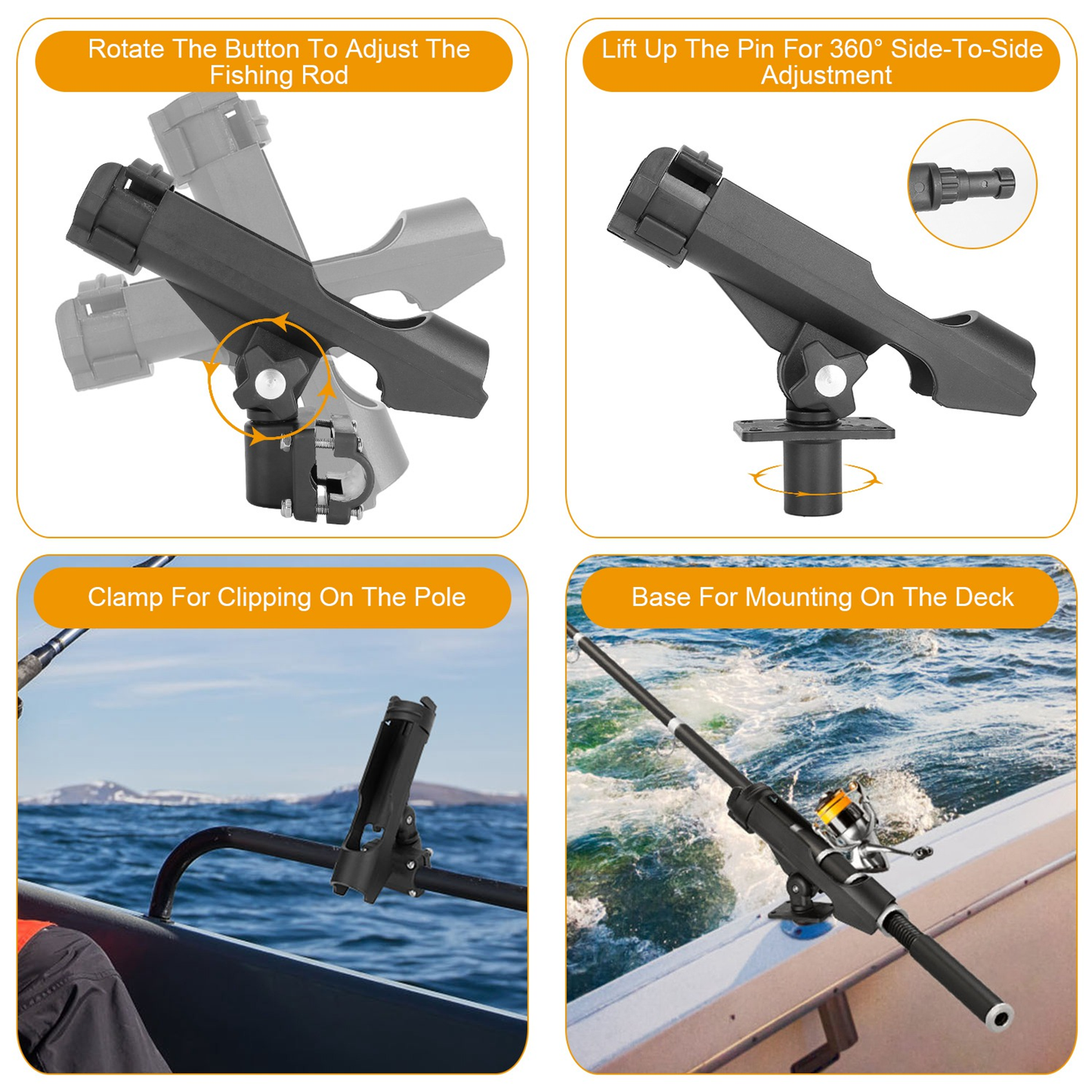 Boat Fishing Rod Holder 360 Rotatable
