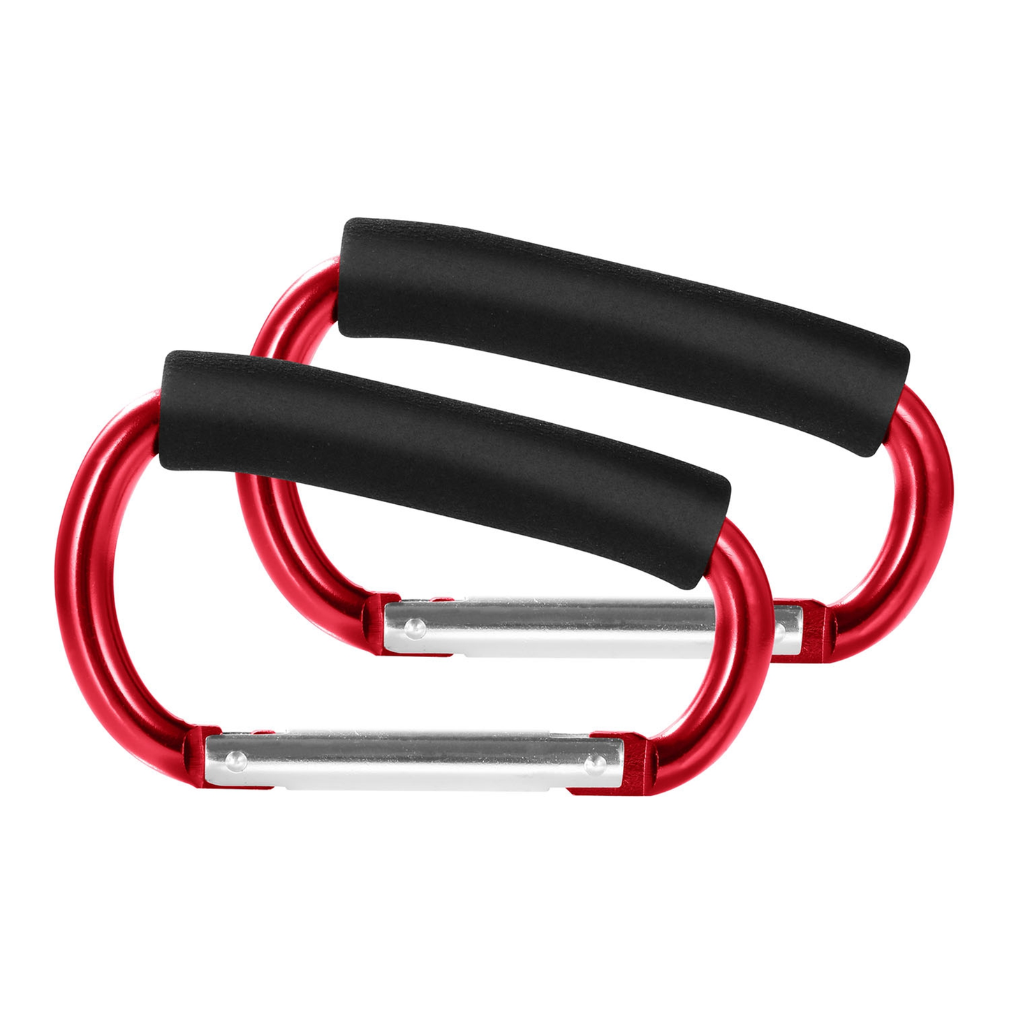 2-Pack D-Ring Carabiner Buggy Clips, Aluminum Alloy