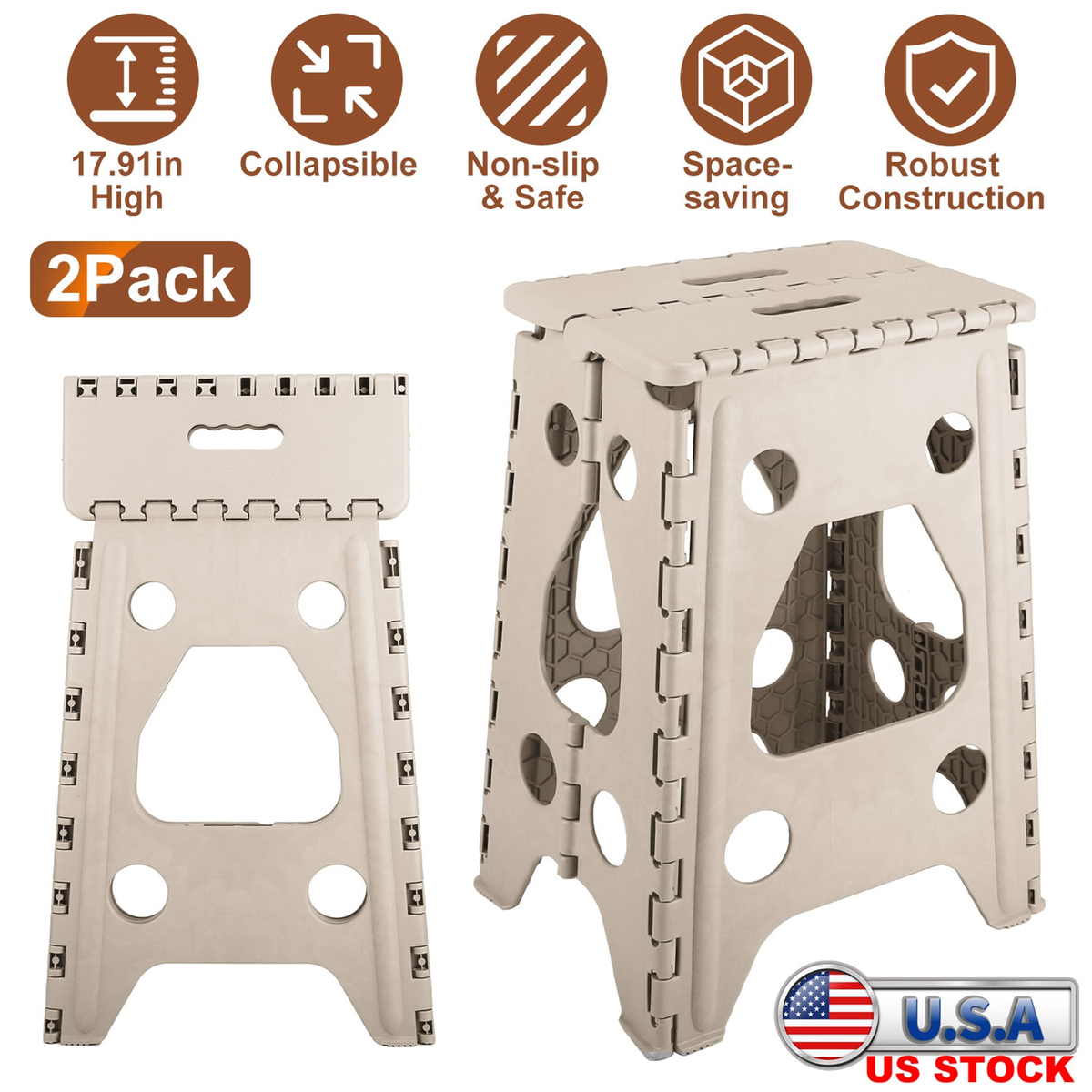 Folding Step Stool 2-Pack