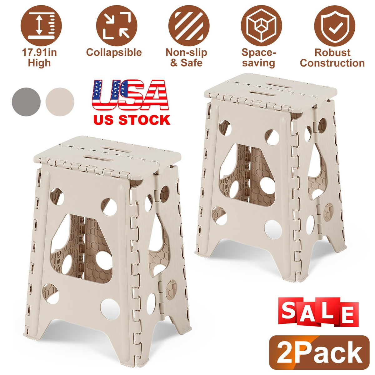 Folding Step Stool 2-Pack