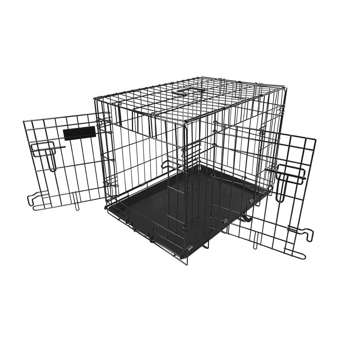Dog inside the 30-Inch Folding Metal Dog Crate