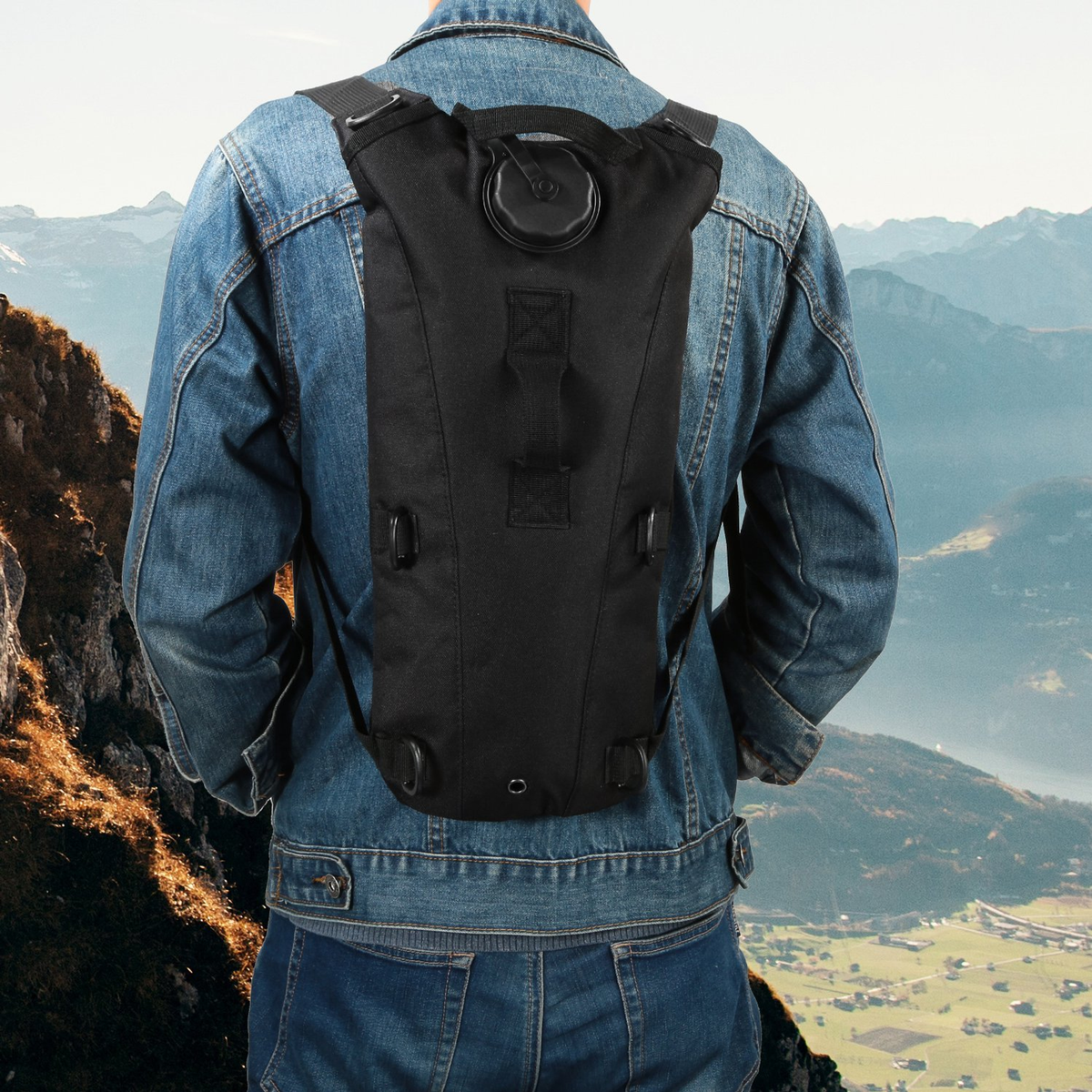 Tactical Hydration Pack with 3L Water Bladder, Black
