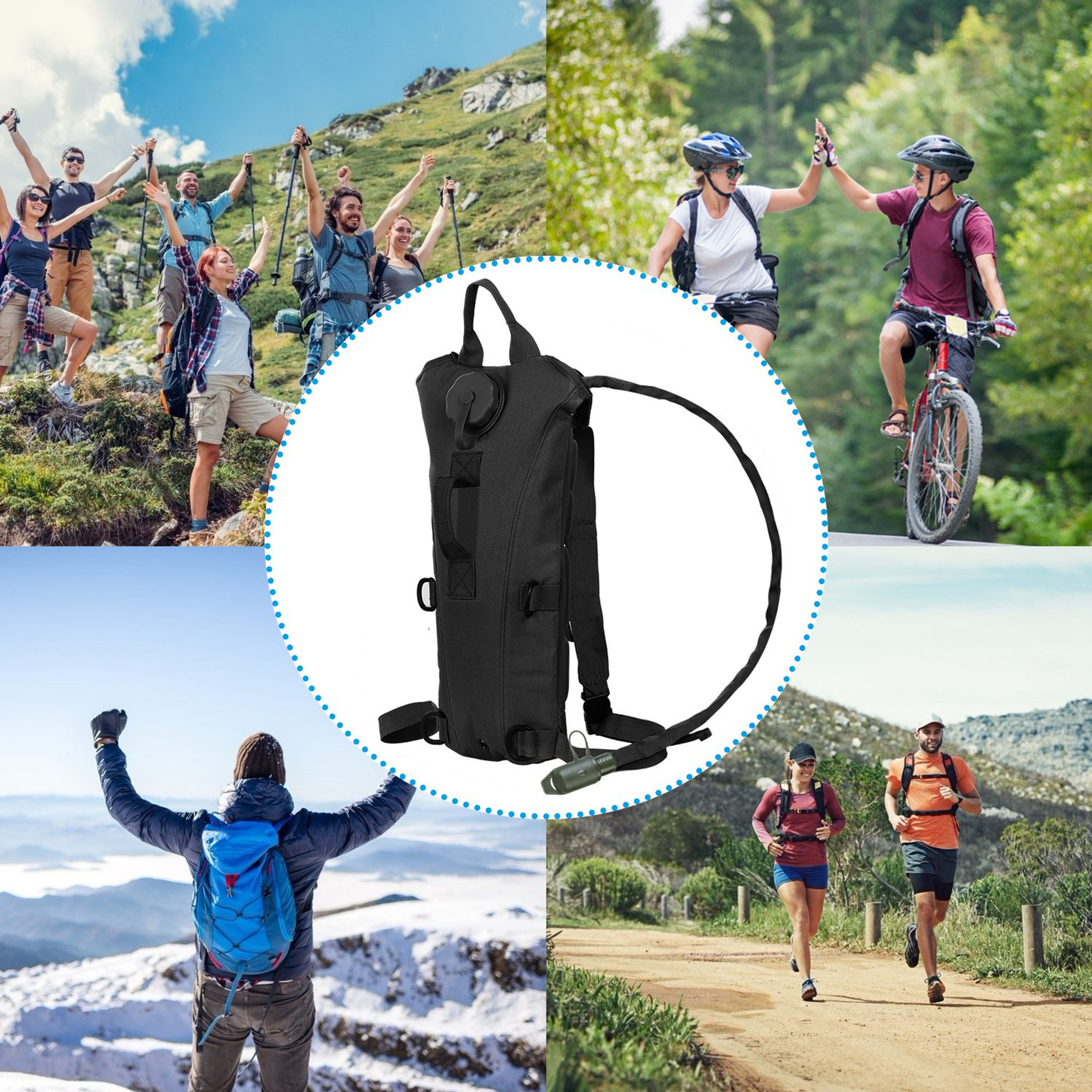 Tactical Hydration Pack with 3L Water Bladder, Black