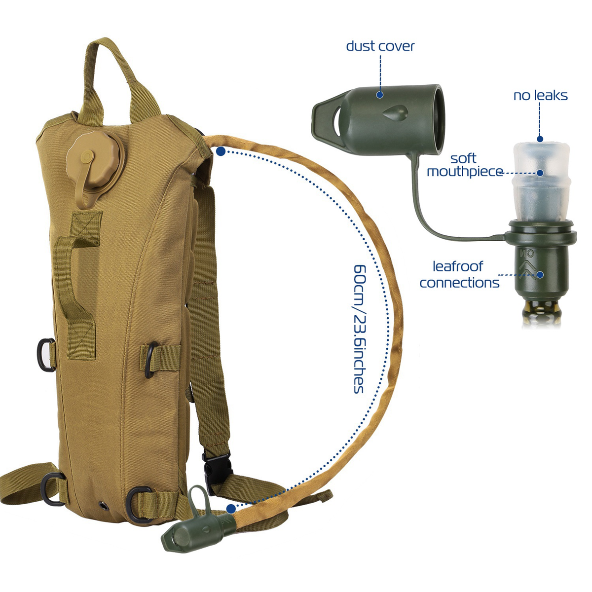 Tactical Hydration Pack 3L, Khaki