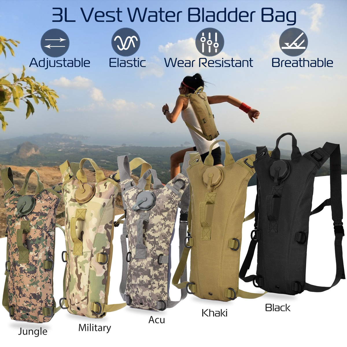 Tactical Hydration Pack 3L, Khaki