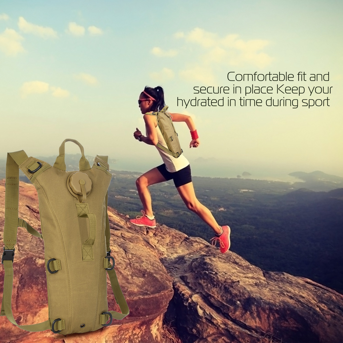 Tactical Hydration Pack 3L, Khaki