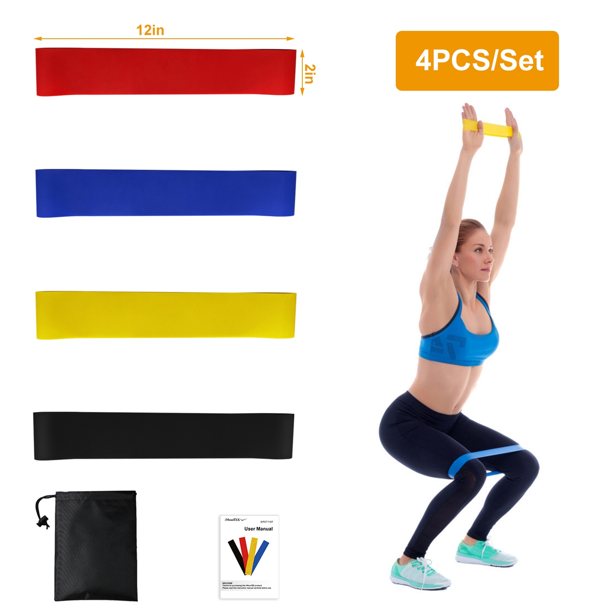 Resistance Loop Exercise Bands (4-Pack)