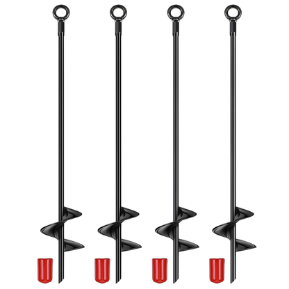 Heavy-Duty Ground Auger Stakes, 4-Pack