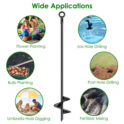 Heavy-Duty Ground Auger Stakes, 4-Pack