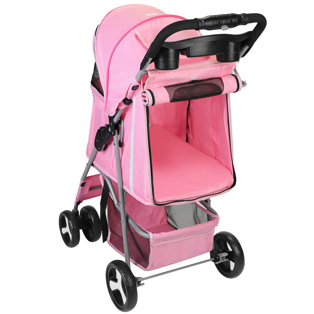 4 Wheels Pet Stroller Foldable Carrier Strolling Cart