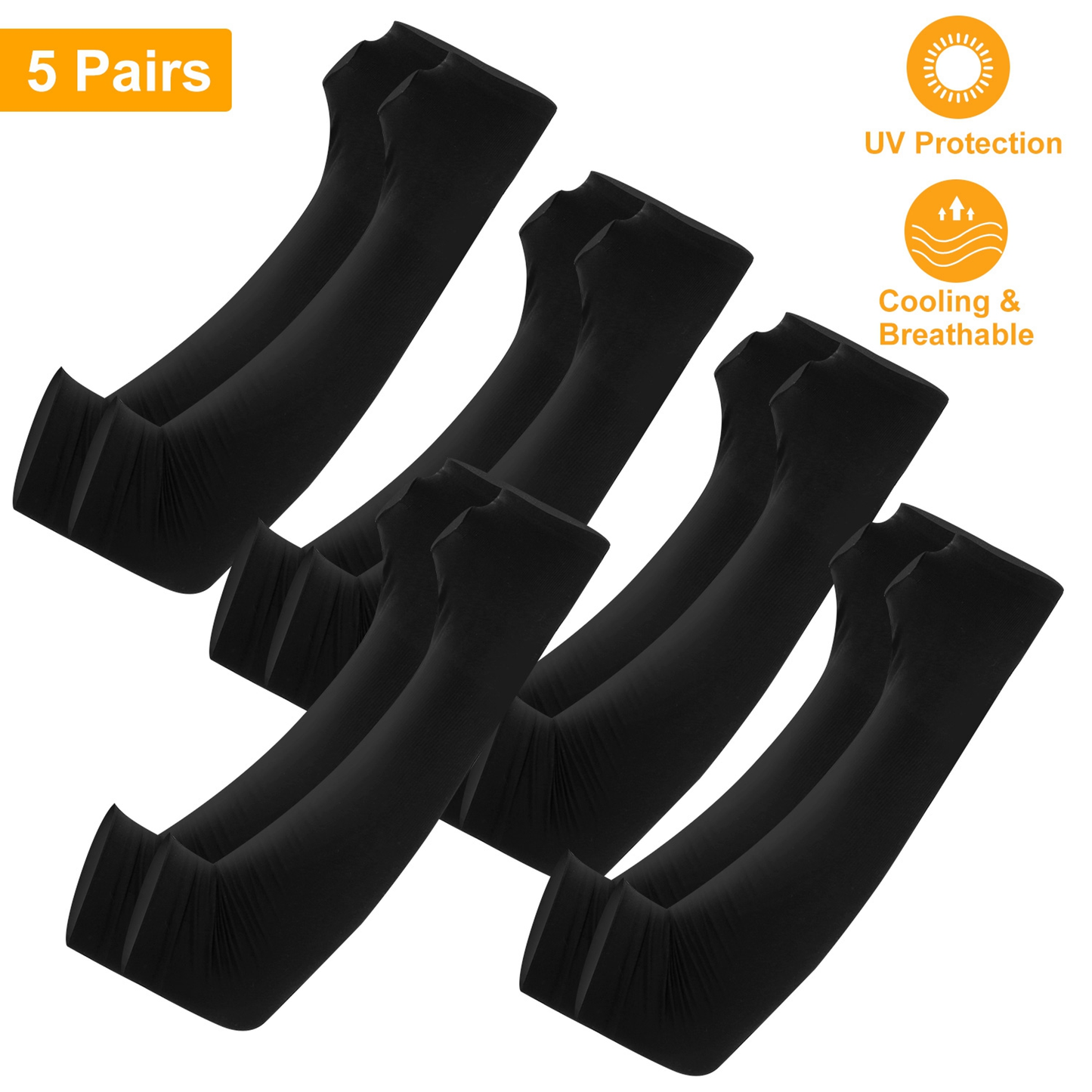 Cooling UV Protection Arm Sleeves, 5 Pairs