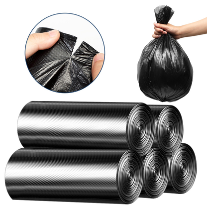 Black Garbage Bags - 5 Rolls, 50 Count