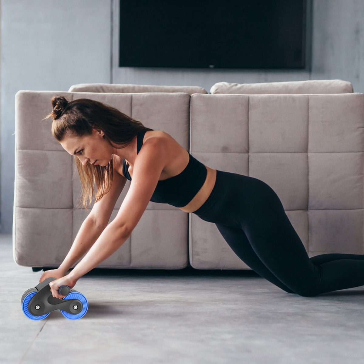 Automatic Rebound AB Roller Wheel with Phone Holder