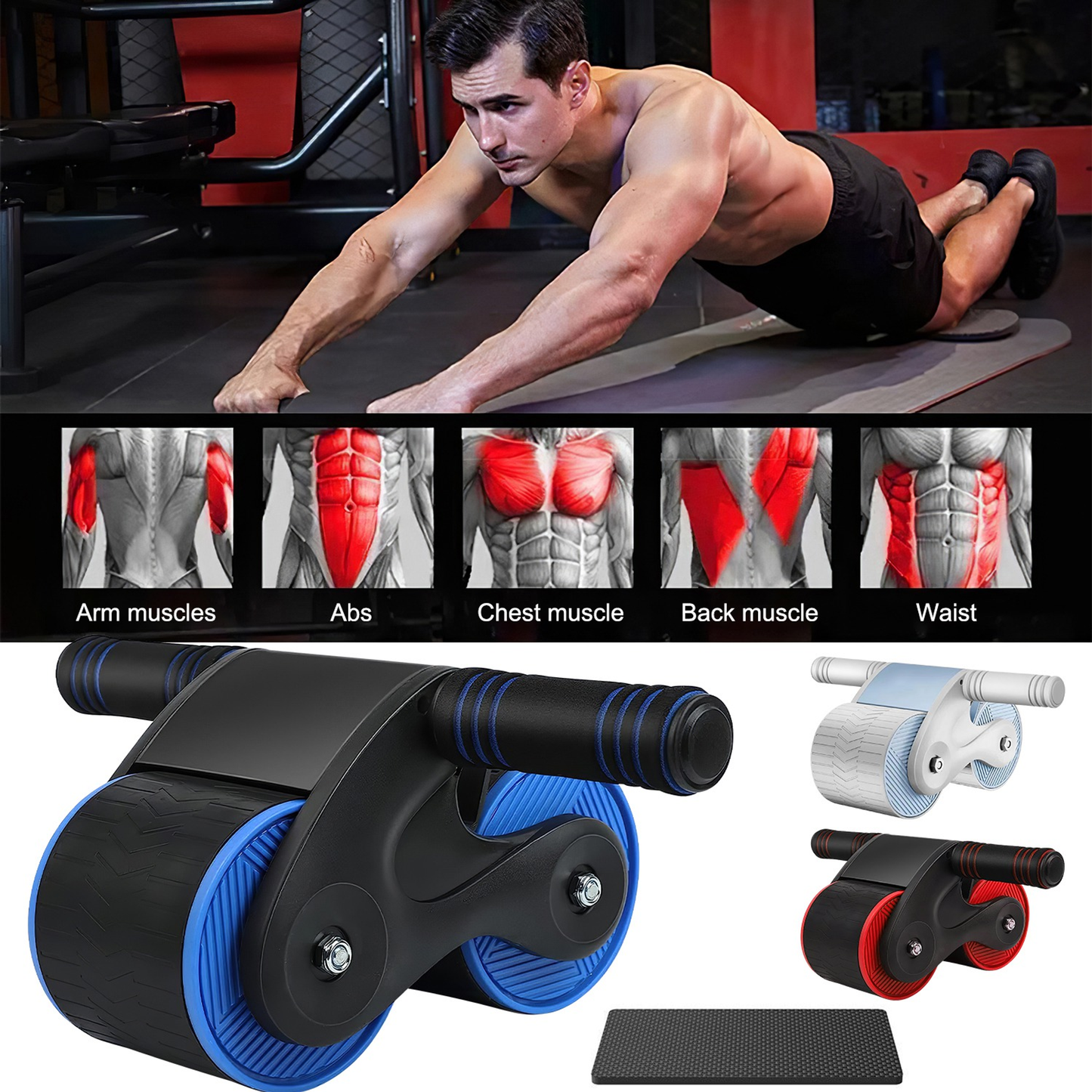 Automatic Rebound AB Roller Wheel with Phone Holder