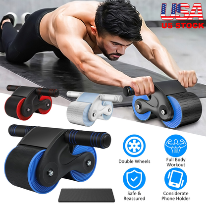 Automatic Rebound AB Roller Wheel with Phone Holder