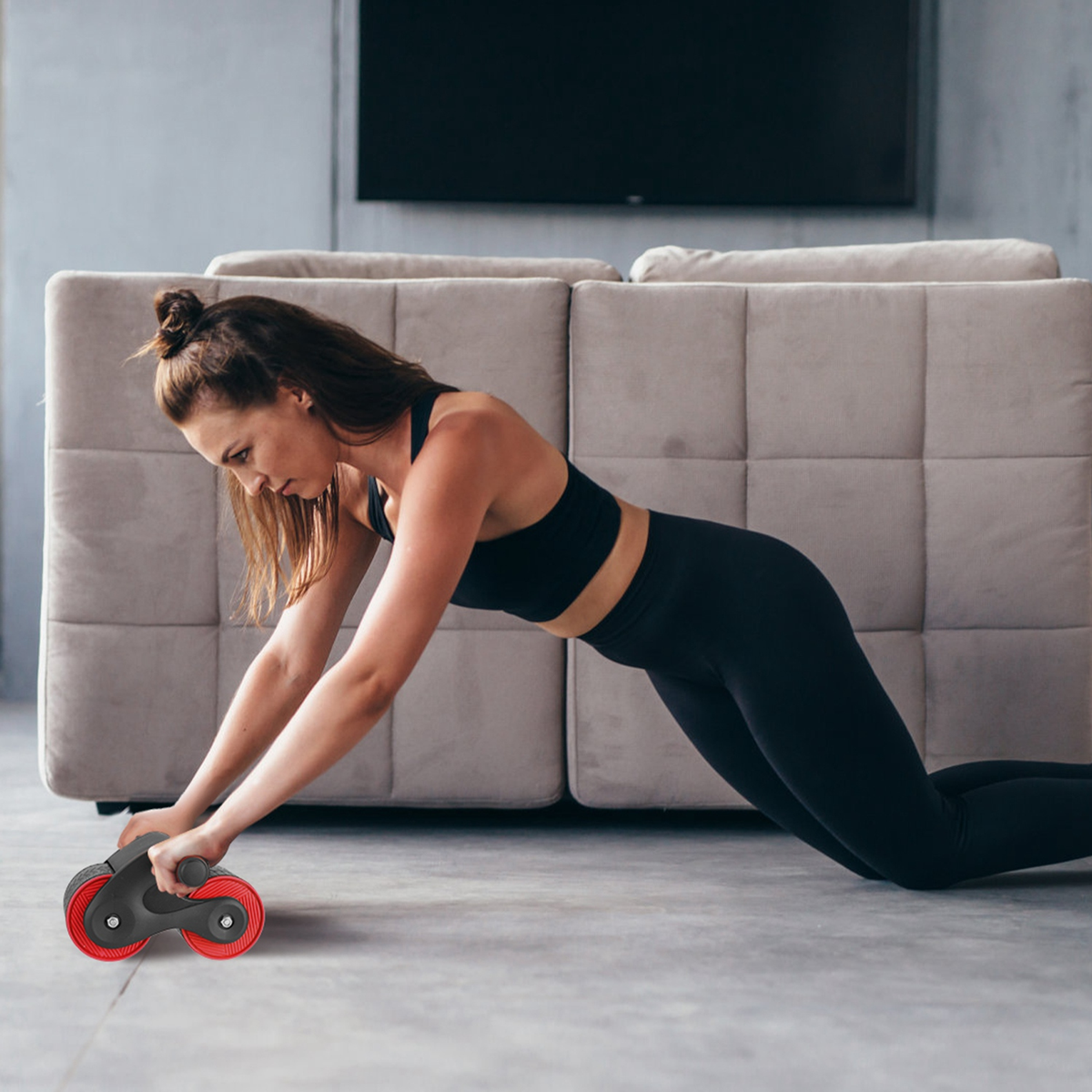 Automatic Rebound AB Roller Wheel with Phone Holder