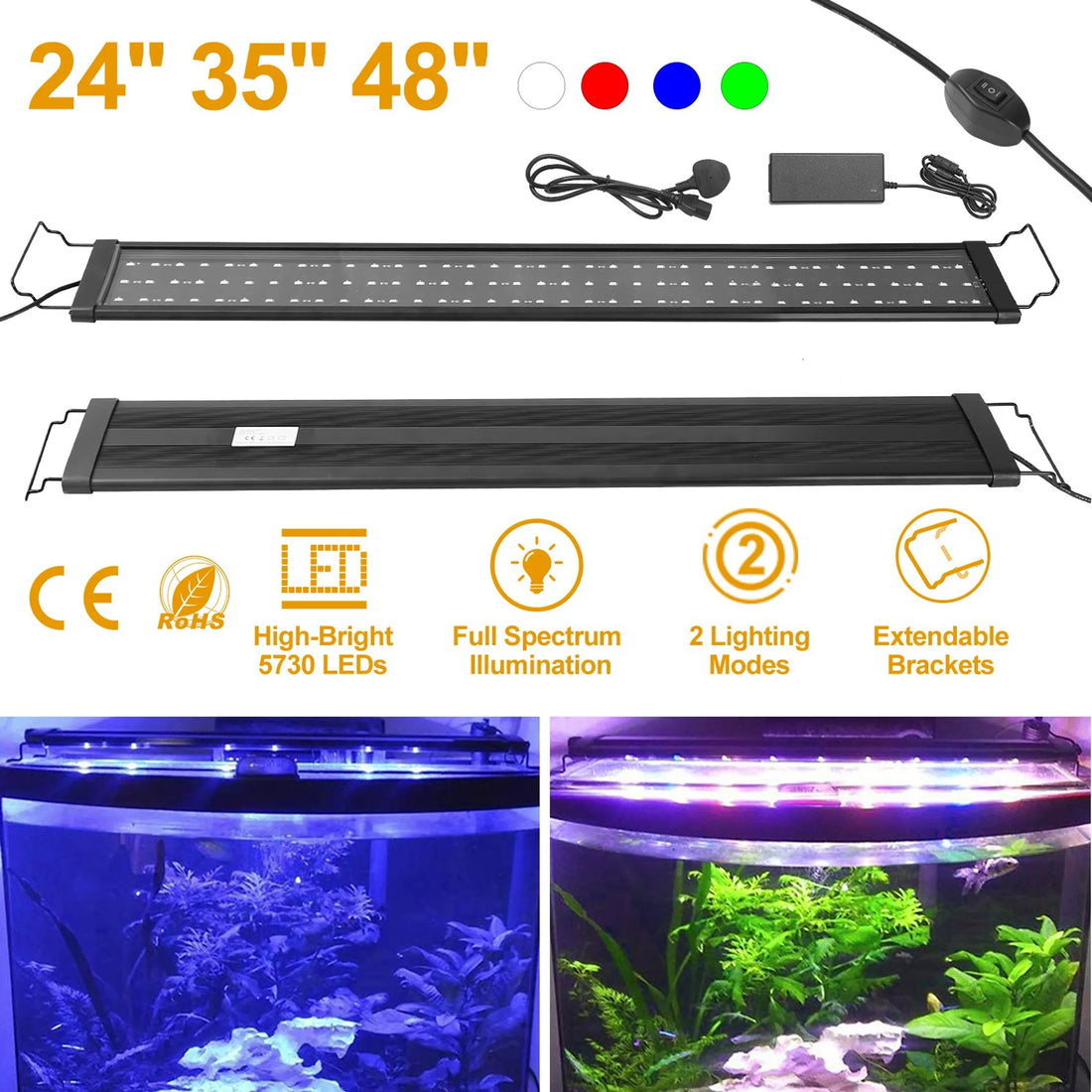 LED Aquarium Light Multi-Color Full Spectrum