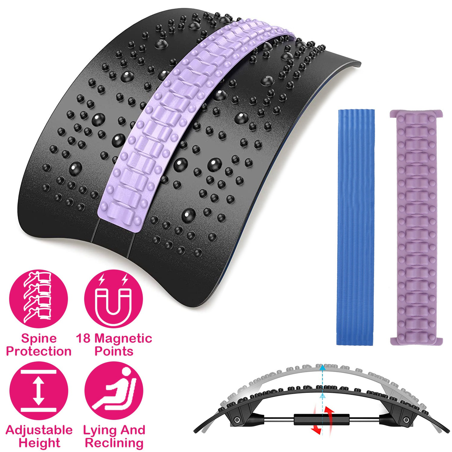 Adjustable Back Stretcher for Lower Lumbar Support