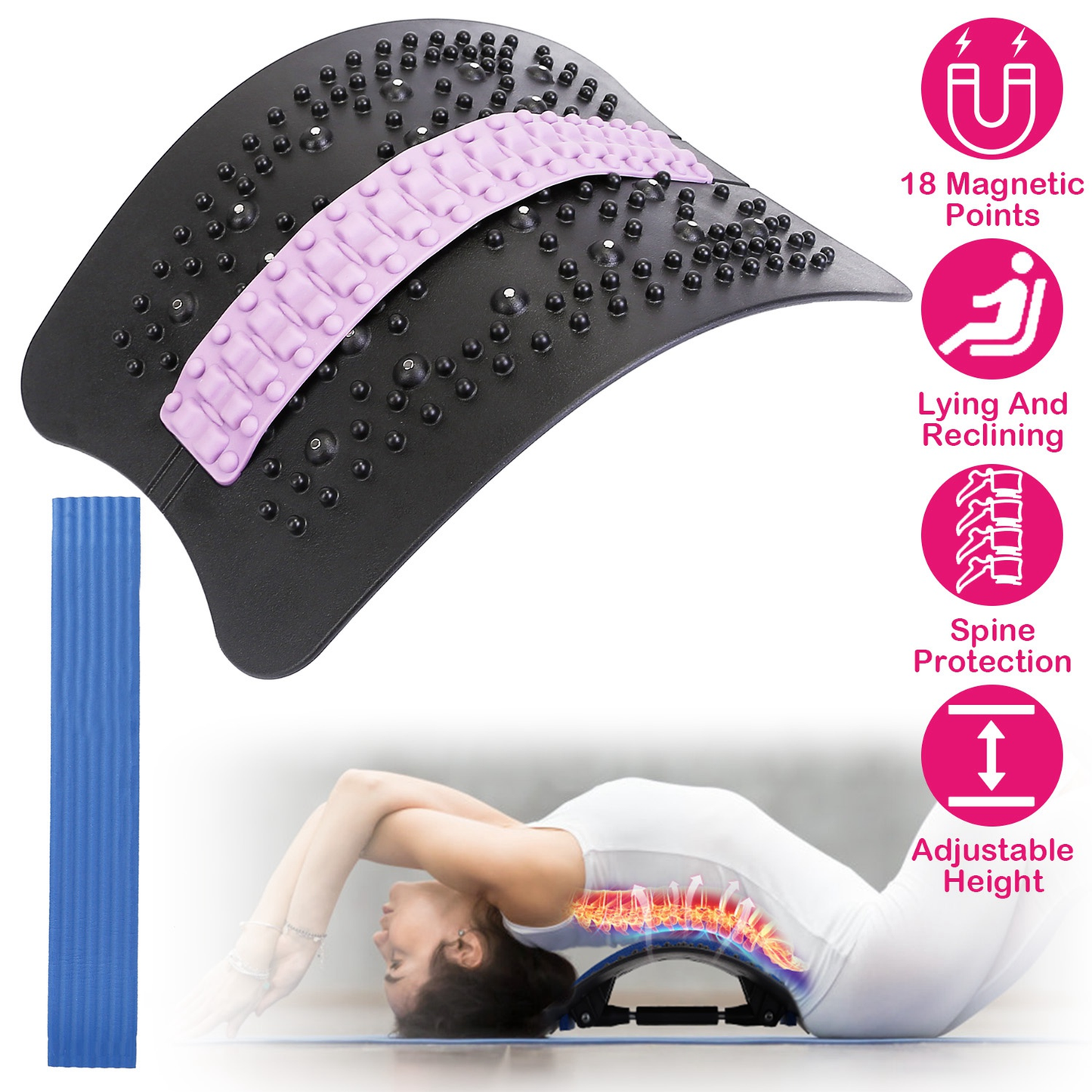 Adjustable Back Stretcher for Lower Lumbar Support