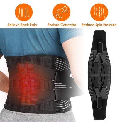 Lumbar Back Support Brace with Breathable Mesh, 2XL
