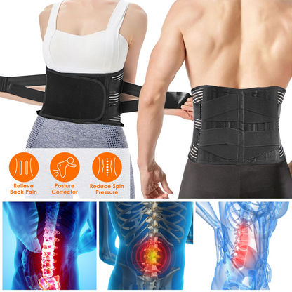 Lumbar Back Support Brace with Breathable Mesh, 2XL