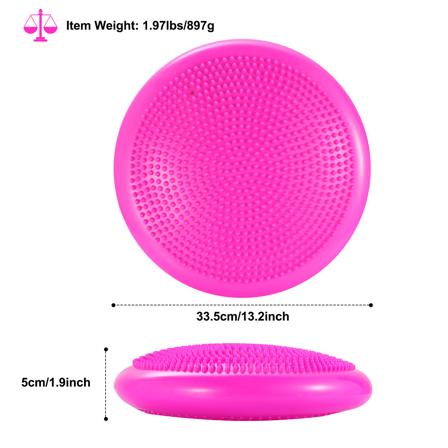 Inflatable Balance Disc Wobble Cushion (Hot Pink)