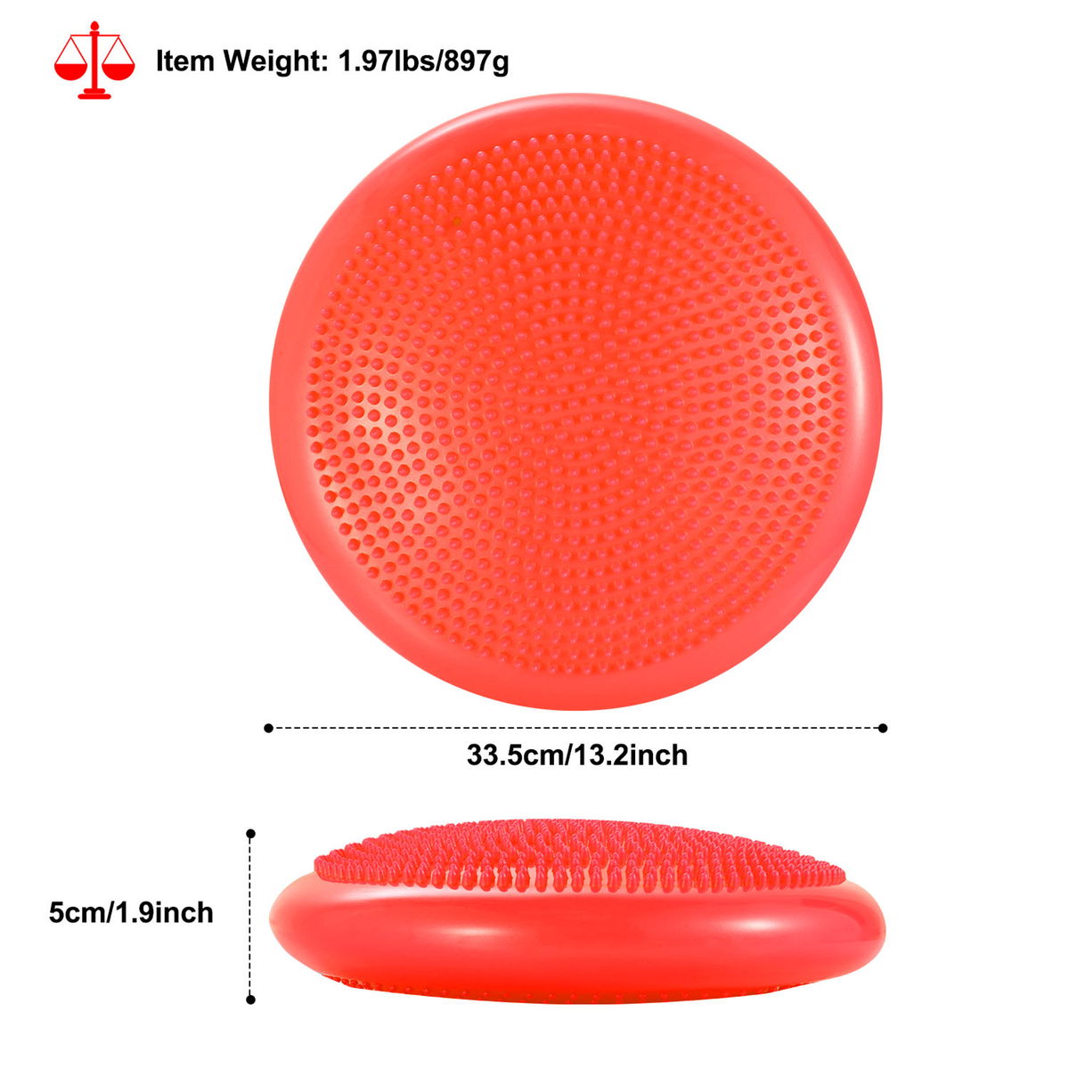 Inflatable Stability Balance Disc - Red