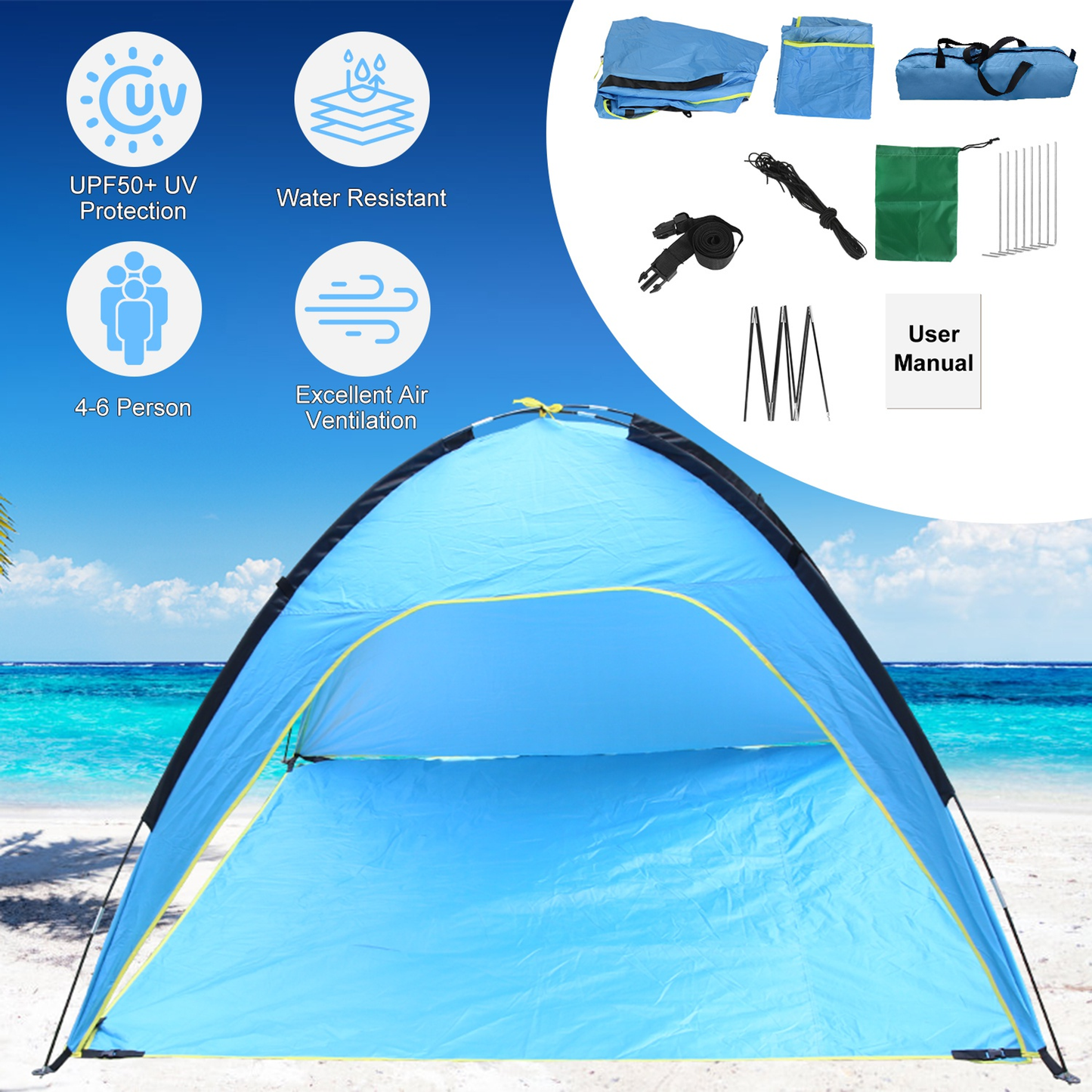 Waterproof Beach Tent Sun Shelter